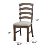 English Elm Grey and Rustic Brown Ladder Back Side Chairs (Set Of 2)