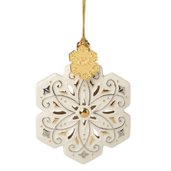 Lenox 2026 Lenox Snowflake Ivory Porcelain Keepsake Ornament Heirloom Collectible Holiday Decor 898574