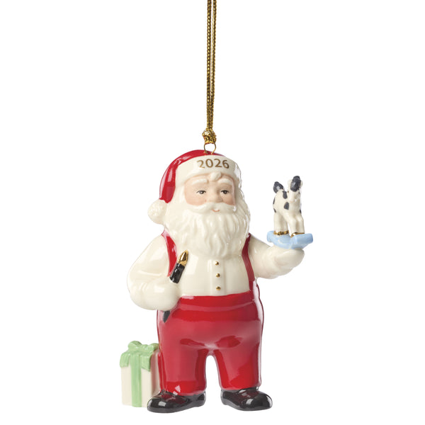 Lenox 2026 Santa Workshop Annual Holiday Ornament Festive Keepsake with Gold Lettering 898578