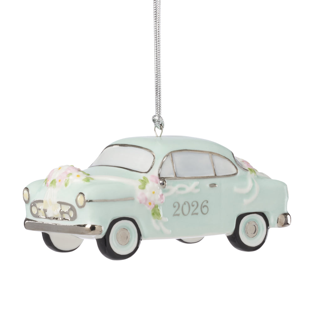 Lenox 2026 Just Married Lenox Porcelain Car Ornament Newlywed Holiday Keepsake Gift 898579