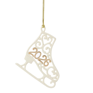 Lenox 2026 Dated Ice Skate Keepsake Ornament Gold Holiday Tree Commemorative Collector Piece 898586