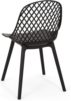 English Elm Christopher Knight Home® - LILY Weather-Resistant Outdoor Dining Chairs Set of 4 — Durable Polypropylene Mesh Design for Patios Black 28 L x 26 W x 19.75 H N776P243071B