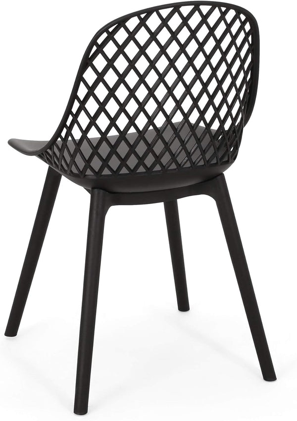 English Elm Christopher Knight Home® - LILY Weather-Resistant Outdoor Dining Chairs Set of 4 — Durable Polypropylene Mesh Design for Patios Black 28 L x 26 W x 19.75 H N776P243071B