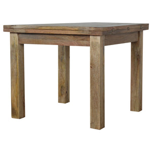 English Elm Solid Wood Extendable Butterfly Dining Table - Rustic Mango With Oak Finish, Seats 2 To 6 Effortlessly B182P280764-GIGA