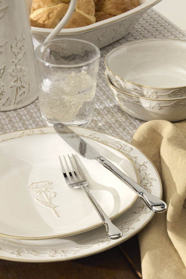Lenox Homespun Stoneware Dinnerware Set with Thistle Relief Glaze for Rustic Farmhouse Table Style 12-Piece 898637