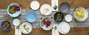 Lenox 24 Seven Porcelain Nesting Bowl Set with Sculptural Wood Stand for Elegant Dining 898659