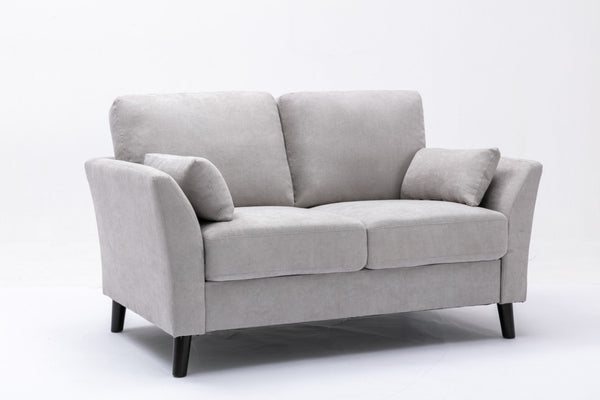 English Elm Damian Woven Fabric Sofa and Loveseat Set with Solid Wood Legs for Living Rooms B061S00605