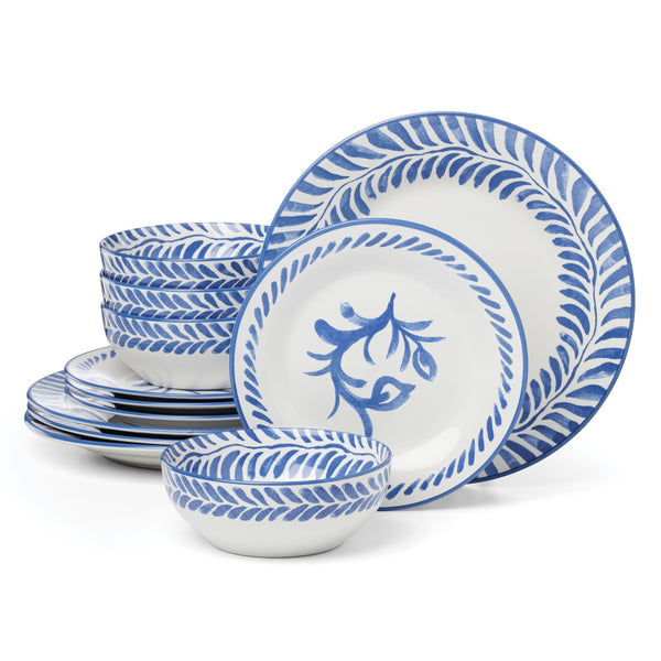 Lenox Solear Oneida Stoneware Dinnerware Set Artisan Brushstroke Motifs for Everyday Dining Service Blue 898735
