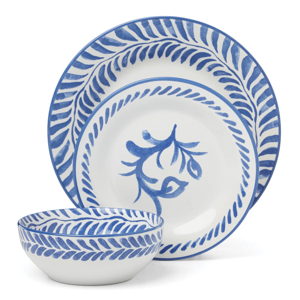 Lenox Solear Oneida Stoneware Dinnerware Set Artisan Brushstroke Motifs for Everyday Dining Service Blue 898735