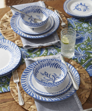 Lenox Solear Oneida Stoneware Dinnerware Set Artisan Brushstroke Motifs for Everyday Dining Service Blue 898735