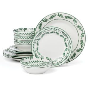 Lenox Solear Oneida Stoneware Dinnerware Set Artisan Brushstroke Motifs for Everyday Dining Service Green 898737