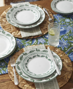 Lenox Solear Oneida Stoneware Dinnerware Set Artisan Brushstroke Motifs for Everyday Dining Service Green 898737