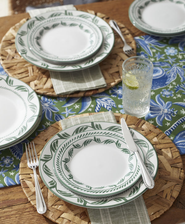 Lenox Solear Oneida Stoneware Dinnerware Set Artisan Brushstroke Motifs for Everyday Dining Service Green 898737