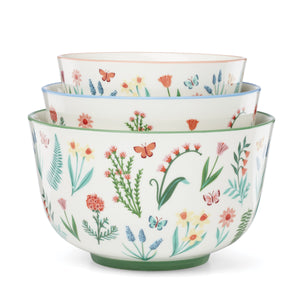 Lenox First Blooms Porcelain Nesting Bowl Set Floral Butterfly Spring Kitchen Decor 898742