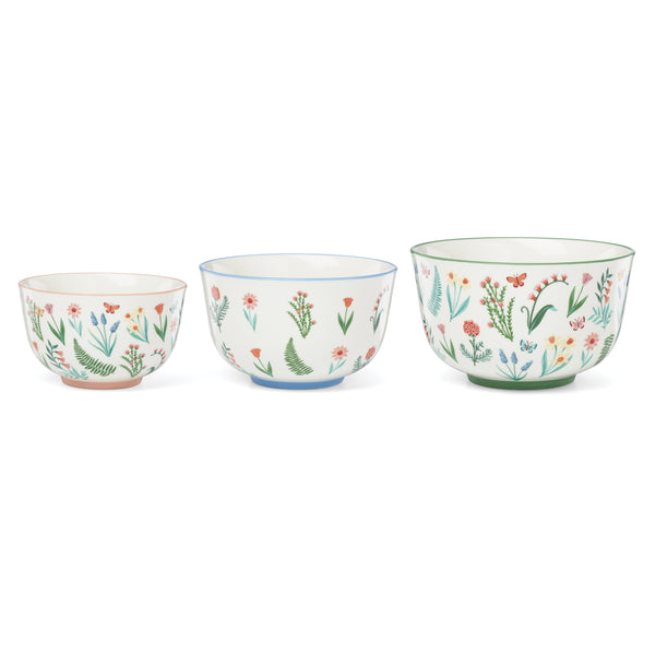 Lenox First Blooms Porcelain Nesting Bowl Set Floral Butterfly Spring Kitchen Decor 898742