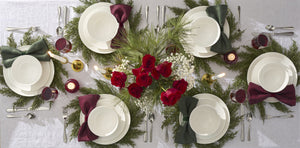 Lenox Studio 1414 Bone China Coupe Dinnerware Set Rimless Profile Bright White Gloss Modern Table 12-Piece 898745