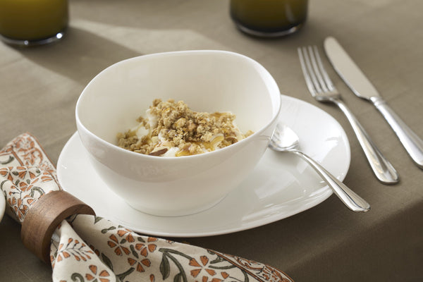 Lenox Studio 1414 Curve Bone China Dinnerware Set Glossy White Elegance for Four 898749