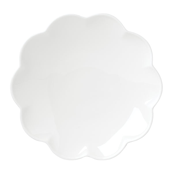 Lenox Studio 1414 Bone China Dinnerware Set Scalloped Edge Elegant Gloss Finish for Everyday Dining Curve 12-Piece 898753