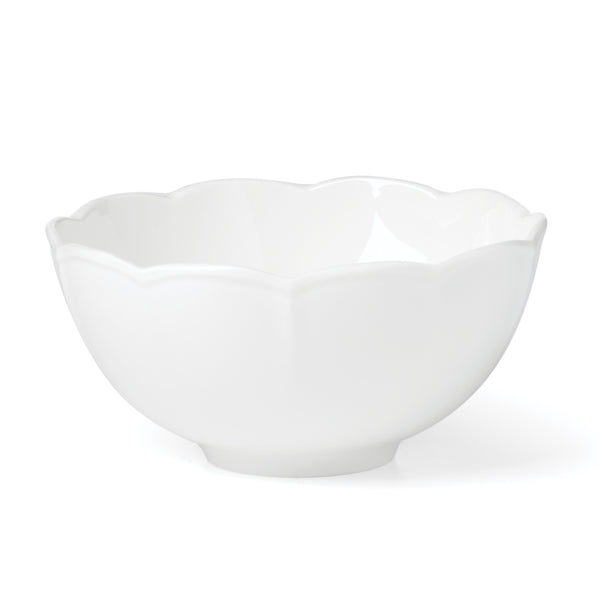 Lenox Studio 1414 Bone China Dinnerware Set Scalloped Edge Elegant Gloss Finish for Everyday Dining Curve 12-Piece 898753