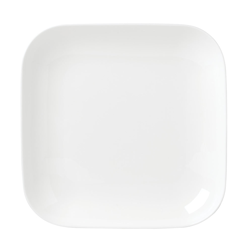 Lenox Studio 1414 Bone China Dinnerware Set Glossy White Modern Plates and Bowls for Elegant Dining Curve 12-Piece 898755
