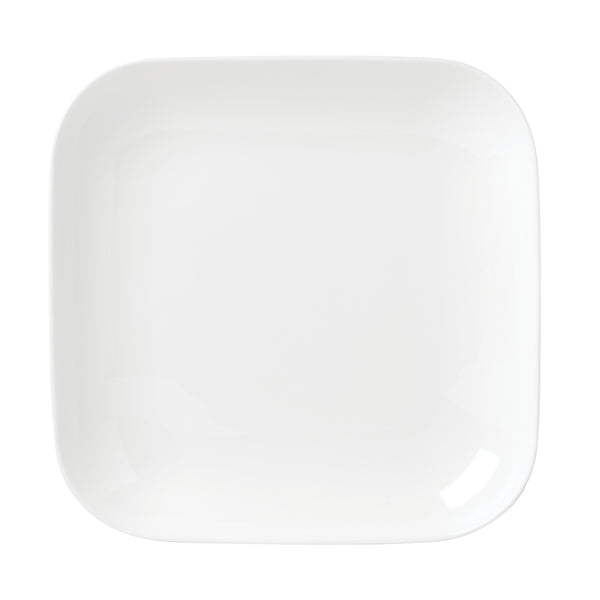 Lenox Studio 1414 Bone China Dinnerware Set Glossy White Modern Plates and Bowls for Elegant Dining Curve 12-Piece 898755