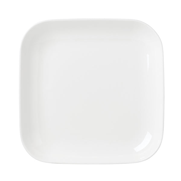 Lenox Studio 1414 Bone China Dinnerware Set Glossy White Modern Plates and Bowls for Elegant Dining Curve 12-Piece 898755