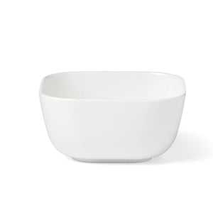Lenox Studio 1414 Bone China Dinnerware Set Glossy White Modern Plates and Bowls for Elegant Dining Curve 12-Piece 898755