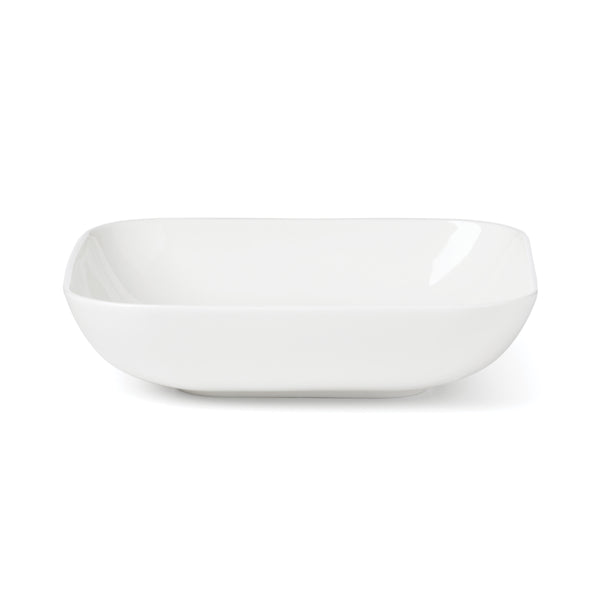 Lenox Studio 1414 Bone China Dinnerware Set Glossy White Modern Plates and Bowls for Elegant Dining Curve 12-Piece 898755