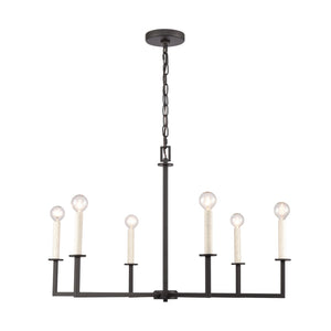 Dunne 30'' Wide 6-Light Chandelier - Matte Black 89876/6 Elk Lighting