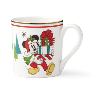 Lenox Disney Mickey and Minnie Holiday Porcelain Dessert Plates Festive 12 Piece Set 898776
