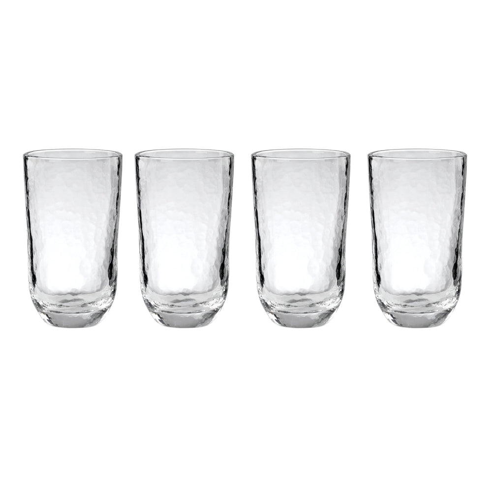 Lenox Homespun Artisan Mouth-blown Clear Tall Glasses Set of 4 for Rustic Table Settings 898785