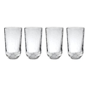 Lenox Homespun Artisan Mouth-blown Clear Tall Glasses Set of 4 for Rustic Table Settings 898785