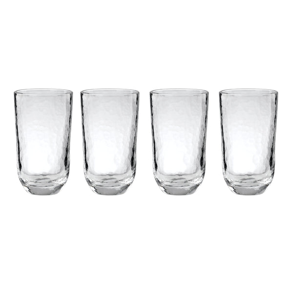 Lenox Homespun Artisan Mouth-blown Clear Tall Glasses Set of 4 for Rustic Table Settings 898785