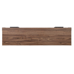 English Elm Richmond 60" TV Stand with Steel Corner Plates, Full-Extension Drawers & Cable Management in Textured Finish Brown B365P398321