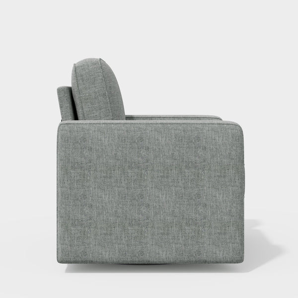 English Elm 360 360 Rotation Swivel Accent Chair Gray Linen Upholstered Wide 36" Mid-Century Ergonomic Sofa Seat Comfortable Modern Home Office Lounge T3950P387638