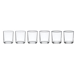 Lenox 24 Seven Clear Glass Tumblers with Colored Rim Accent Dishwasher Safe Set of 6 Everyday Use Pumice 898834