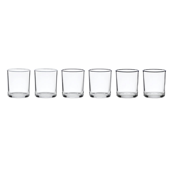 Lenox 24 Seven Clear Glass Tumblers with Colored Rim Accent Dishwasher Safe Set of 6 Everyday Use Pumice 898834