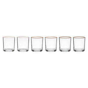 Lenox 24 Seven Clear Glass Tumblers with Colored Rim Accent Dishwasher Safe Set of 6 Everyday Use Sunbaked 898835