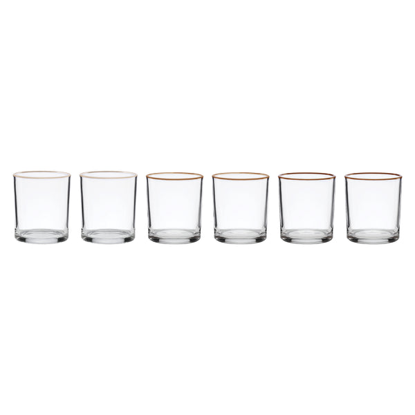 Lenox 24 Seven Clear Glass Tumblers with Colored Rim Accent Dishwasher Safe Set of 6 Everyday Use Sunbaked 898835