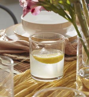 Lenox 24 Seven Clear Glass Tumblers with Colored Rim Accent Dishwasher Safe Set of 6 Everyday Use Sunbaked 898835