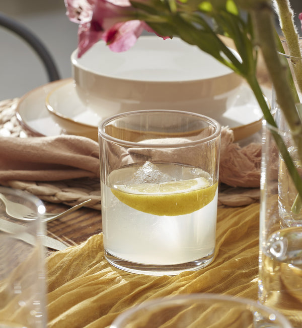 Lenox 24 Seven Clear Glass Tumblers with Colored Rim Accent Dishwasher Safe Set of 6 Everyday Use Sunbaked 898835