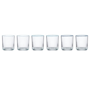 Lenox 24 Seven Clear Glass Tumblers with Colored Rim Accent Dishwasher Safe Set of 6 Everyday Use Turquoise 898836