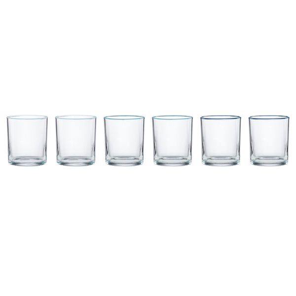 Lenox 24 Seven Clear Glass Tumblers with Colored Rim Accent Dishwasher Safe Set of 6 Everyday Use Turquoise 898836
