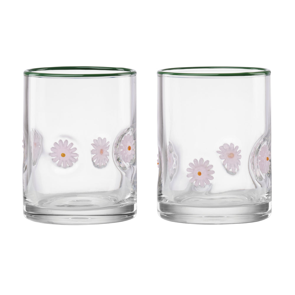 Lenox 24 Seven Embossed Daisy Glass Tumblers Set of Two for Everyday Casual Entertaining 898850