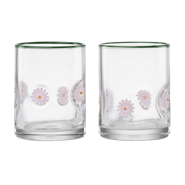 Lenox 24 Seven Embossed Daisy Glass Tumblers Set of Two for Everyday Casual Entertaining 898850