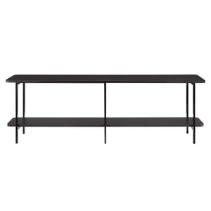 English Elm Celine 71" Console Table in Black - 2-Shelf MDF Veneer Top, Carbon Steel Legs, Fits 60" TVs, Stylish Display B365P397670