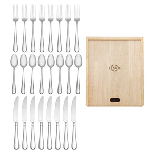 Lenox Studio 1414 Mirror Polished 18/10 Stainless Flatware Set 24 Piece with Caddy 898888