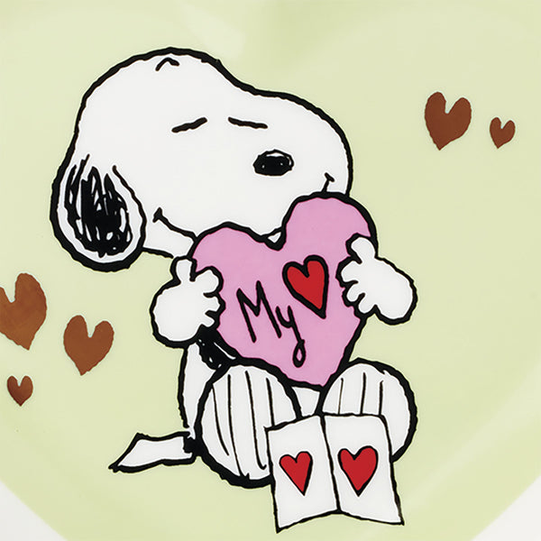 Lenox Snoopy Peanuts Heart Shaped Porcelain Dessert Plates with Gold Accent Set of 4 898892