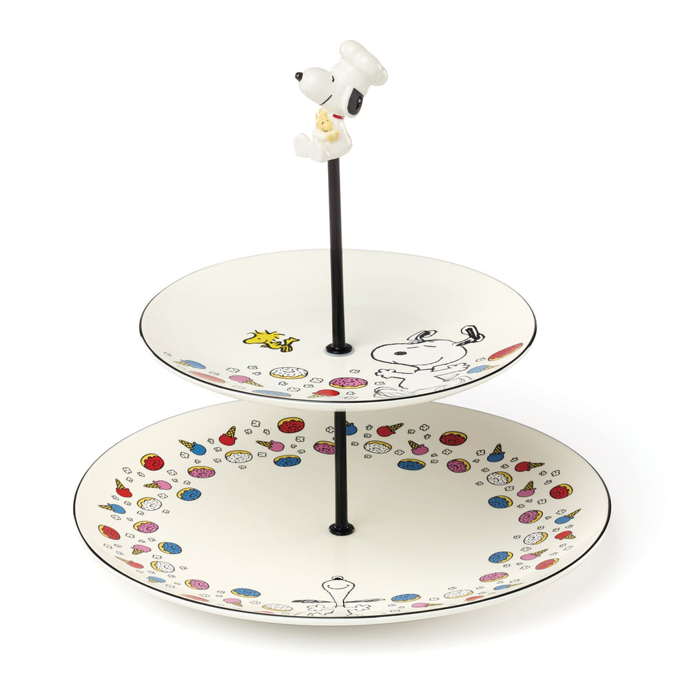 Lenox Chef Snoopy Peanuts Two Tier Porcelain Server Whimsical Kitchen Entertaining Piece 898926