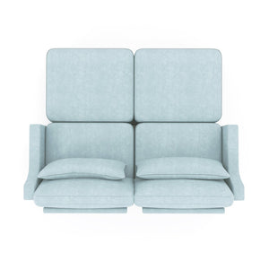 English Elm Two Seater Chenille Sofa with Ottoman Ergonomic Tufted Loveseat for Modern Living Rooms W714S01205